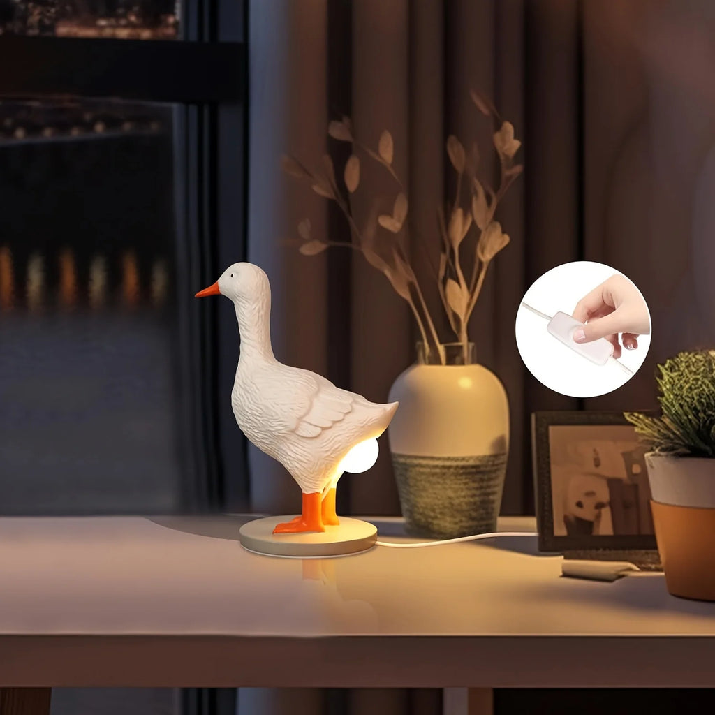Large resin cute little duck lamp, usb, Warm light, bedroom foyer, living room desktop art decoration, holiday gift giving